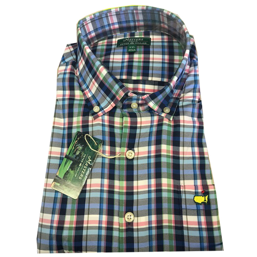 Masters Peter Millar Navy Plaid- Long Sleeve