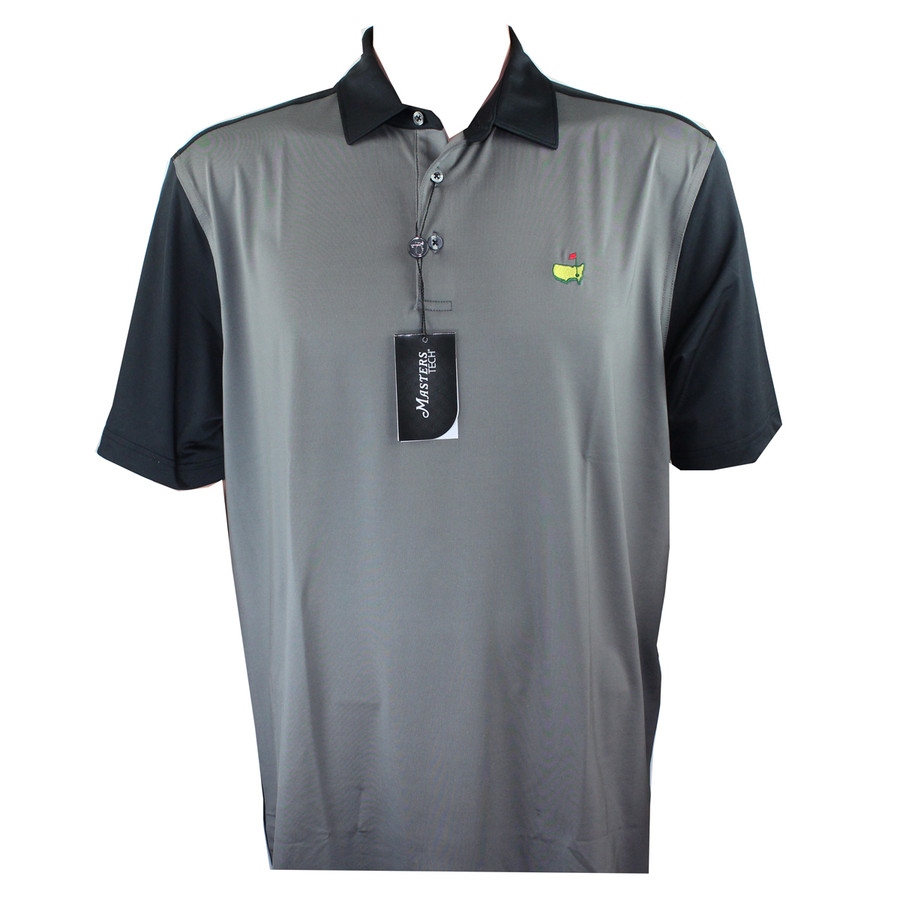 Masters Tech Golf Shirt - Black/Grey Block