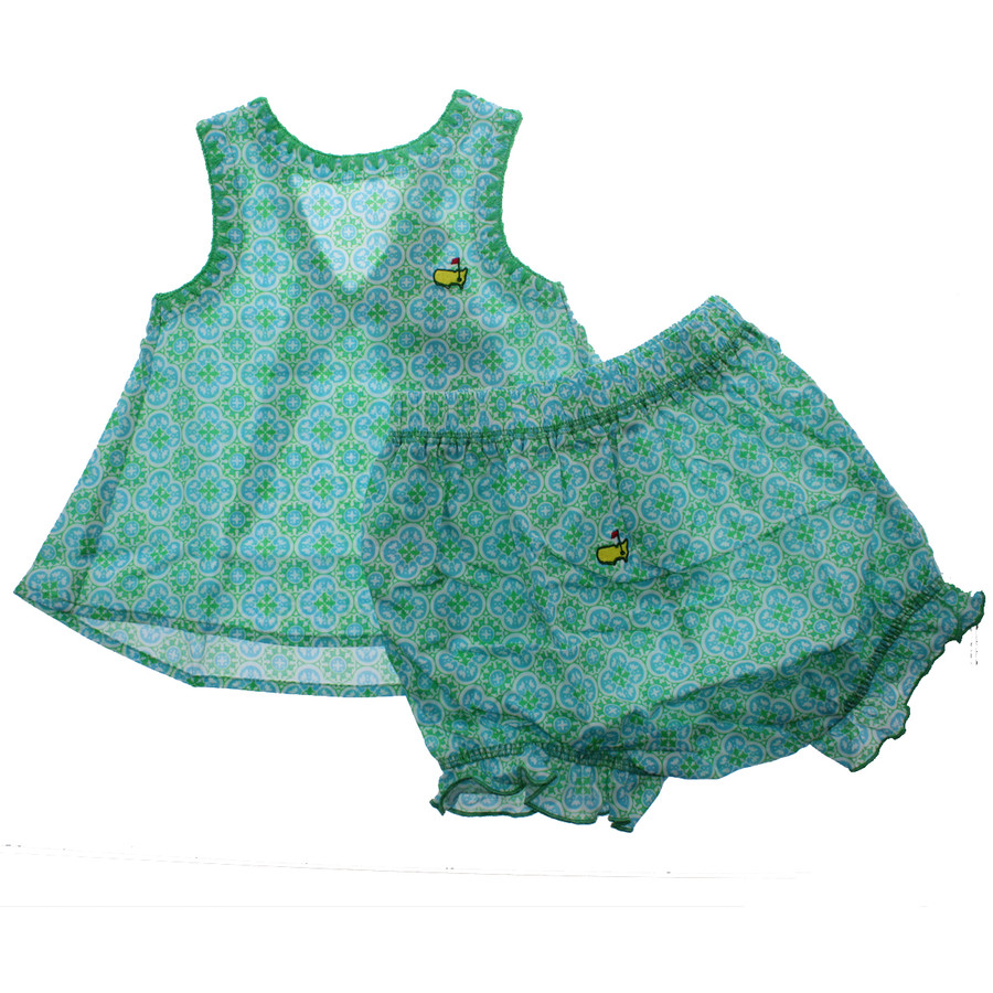 Masters Blue & Green Floral 2 Piece Dress