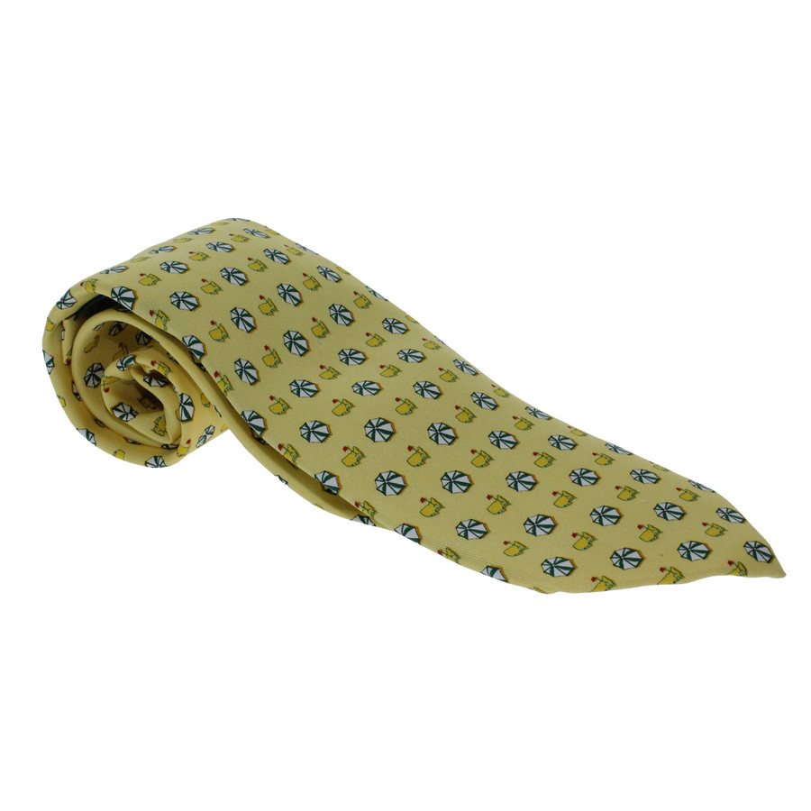 Masters Mens Neck Tie - Yellow Logo & Umbrella