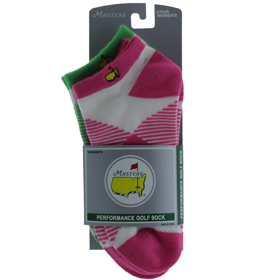 Masters Ladies Socks - 2 Pair - Lime & Pink