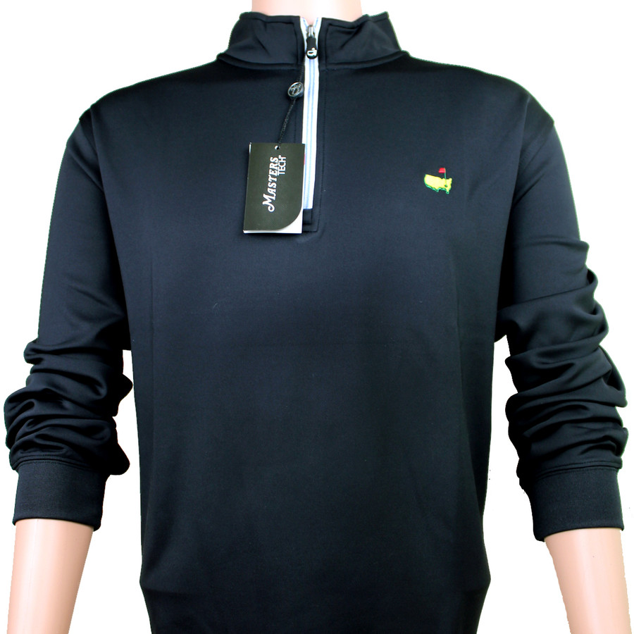 Masters Black Performance Tech 1/4 Zip Pullover with Blue
