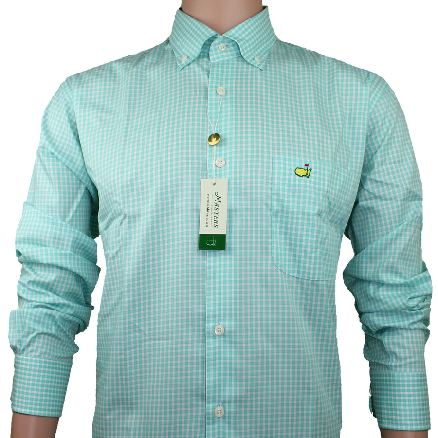 Masters Peter Millar Dress Shirt - Tea Olive Checkered