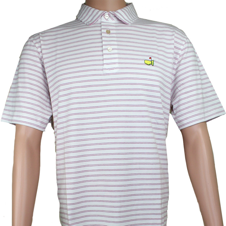 Masters Peter Millar White & Rosebud Jersey Golf Shirt