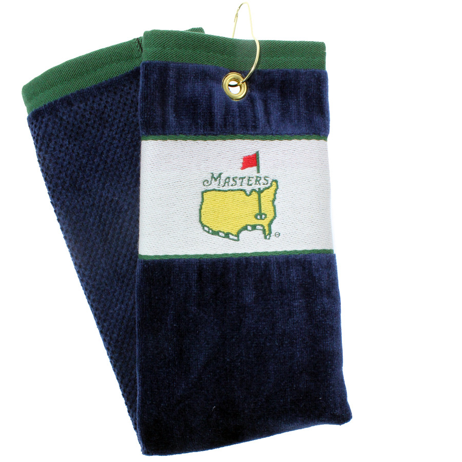 Masters Navy Green & White Tri-Fold Golf Towel
