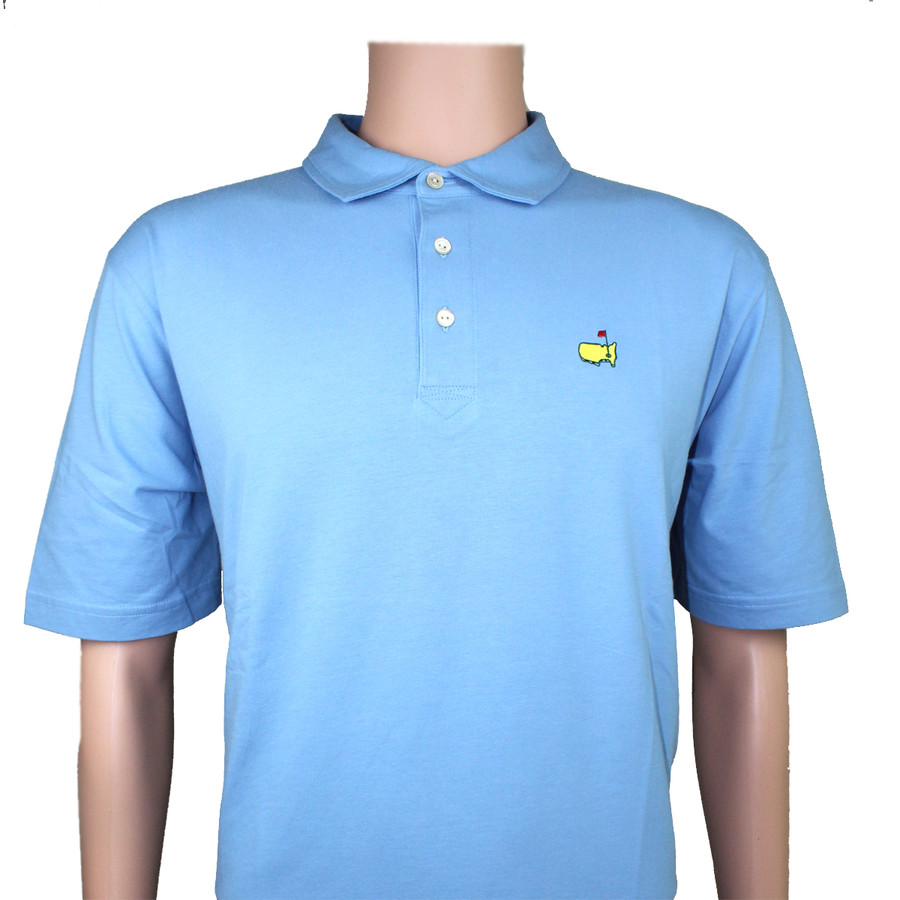 Masters Peter Millar Light Blue Jersey Golf Shirt