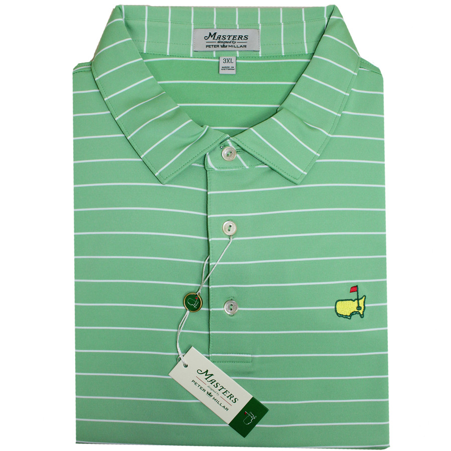 Masters Peter Millar Tea Olive & White Performance Tech Golf Shirt