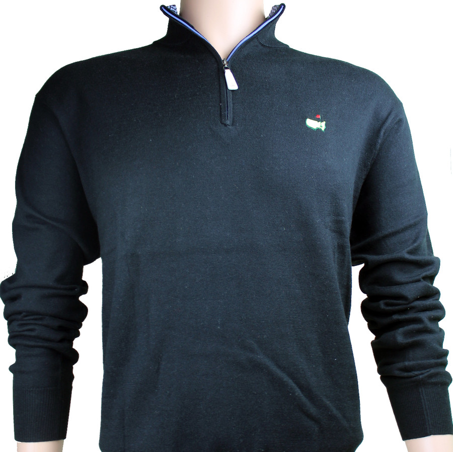 Masters Peter Millar Black Sweater - Light Blue Inside