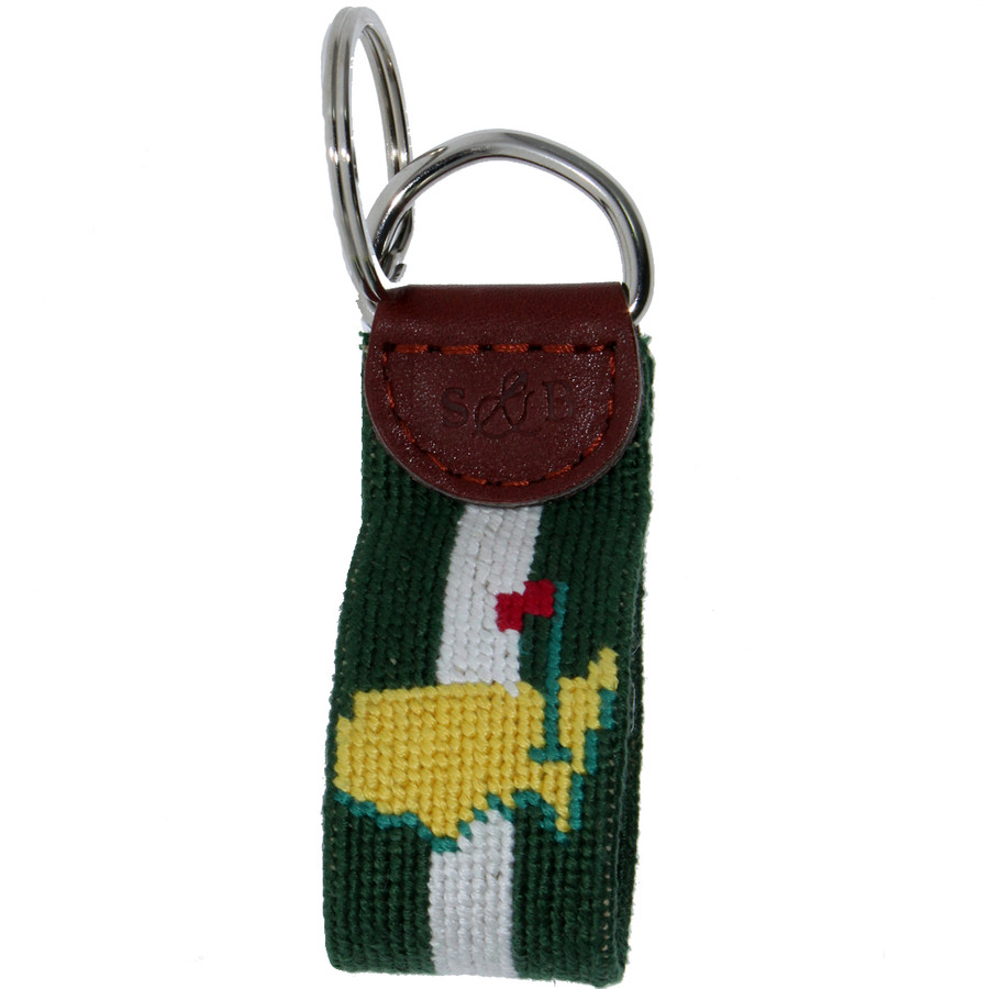 Masters Green/White Smathers & Brandson Leather Key Fob