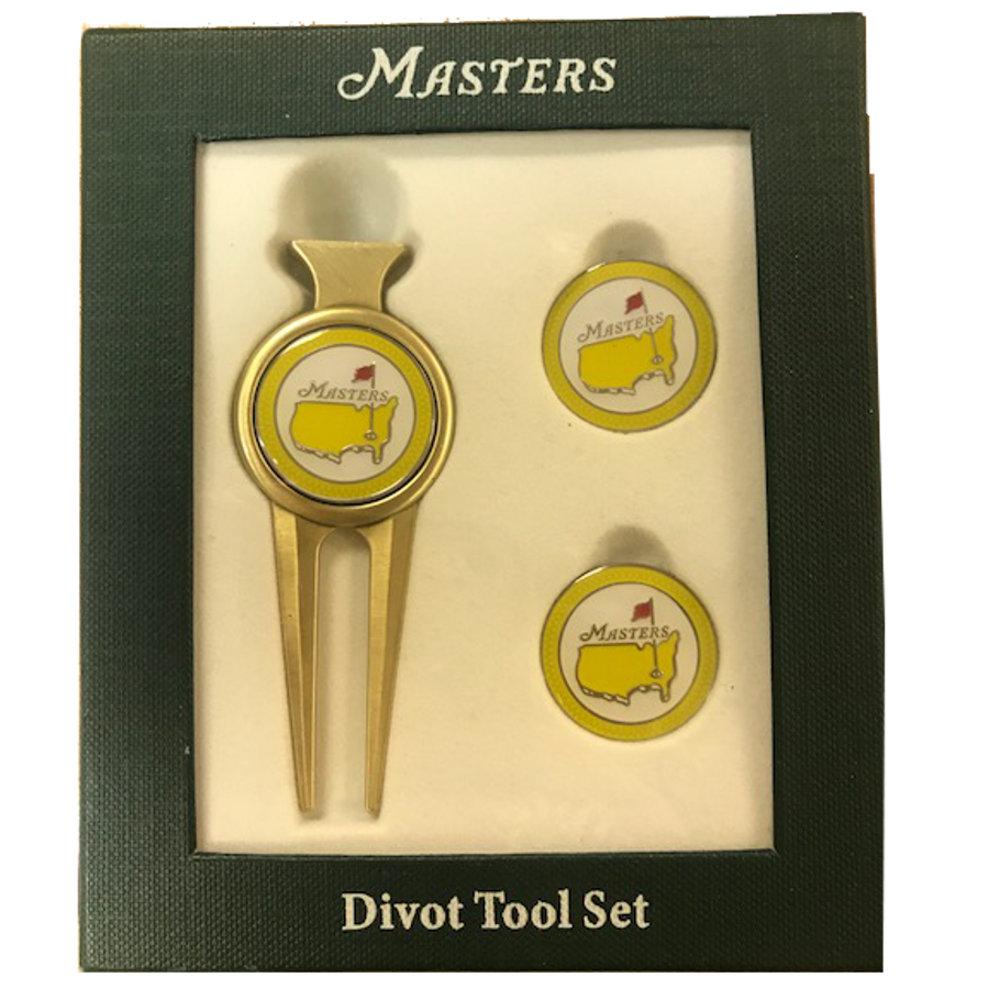 Undated Masters Divot Tool with Two Yellow Ball Markers