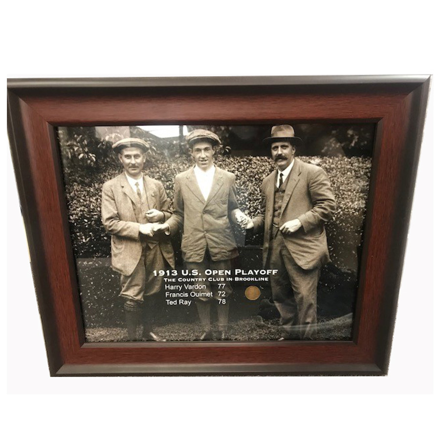 1913 U.S. Open Playoff Framed Print with coin