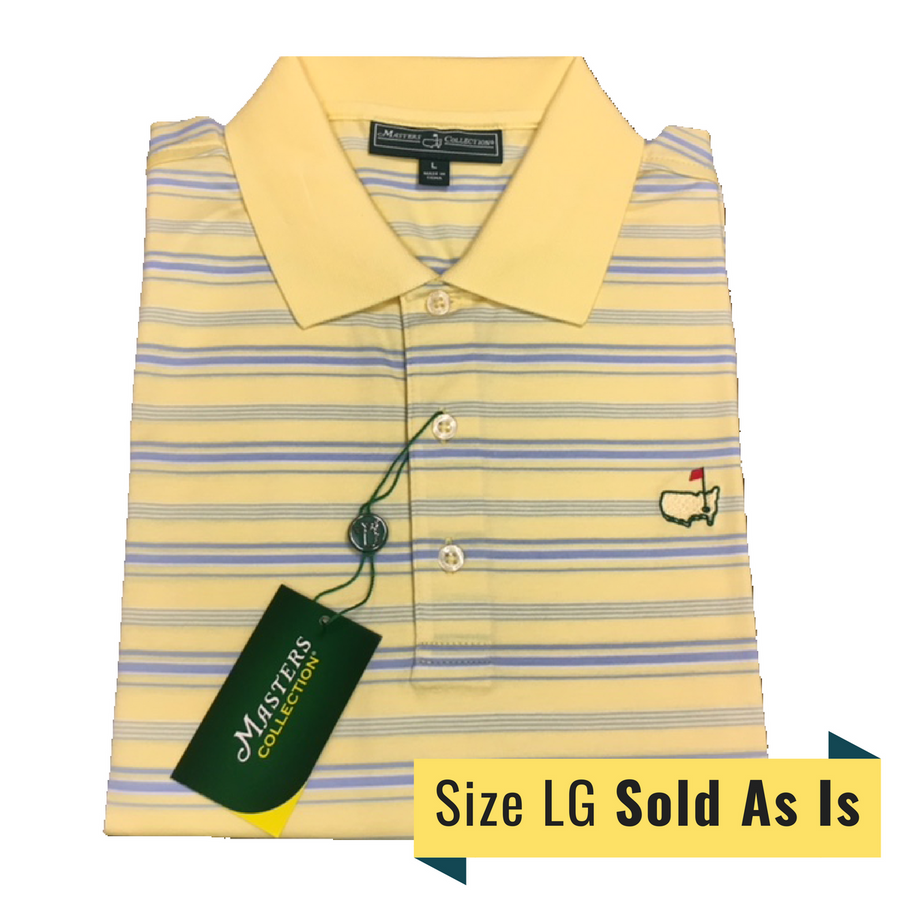 Masters Yellow & Light Blue Striped Golf Polo *As Is