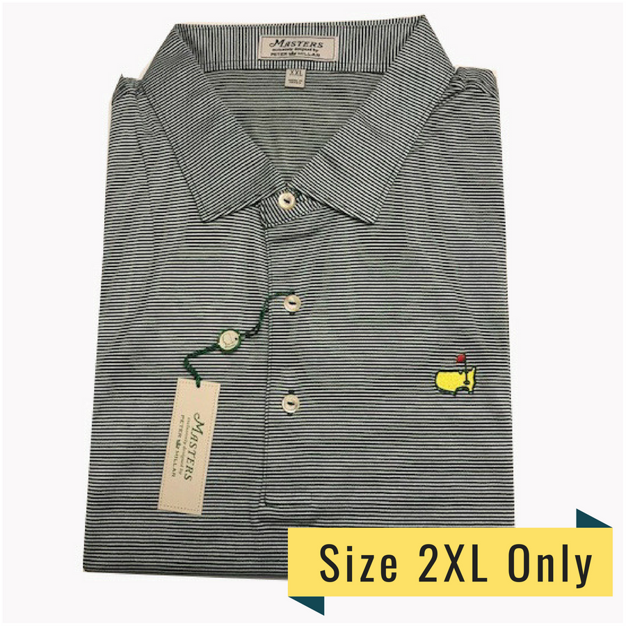 Masters Peter Millar Augusta Green and White Striped Polo