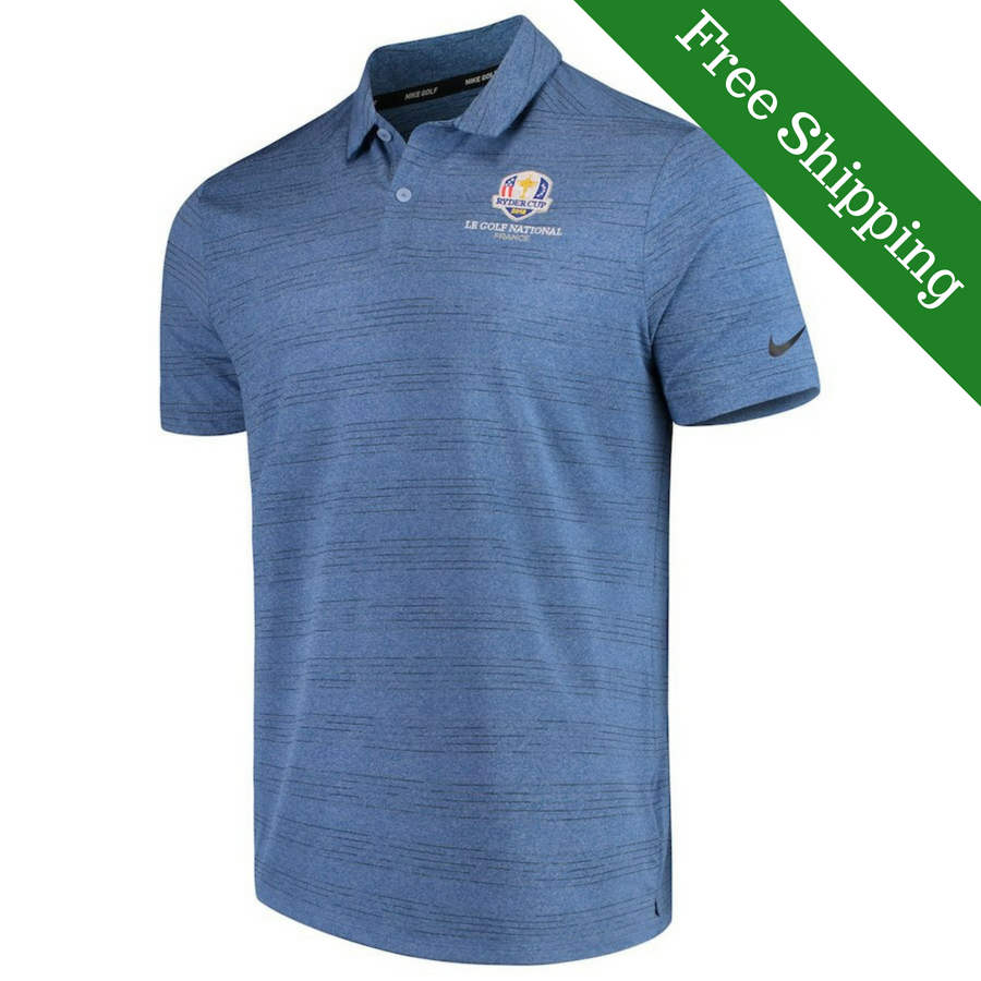 2018 Ryder Cup Nike Dri-Fit Golf Shirt- Heathered Blue/Grey