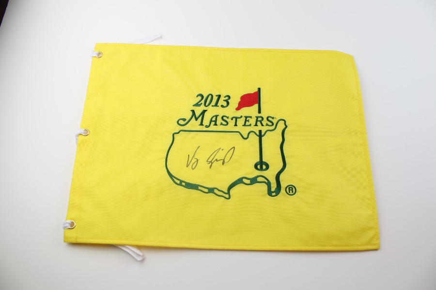 2013 Authentic Augusta National Masters Pin Flag - Autographed by Vijay Singh
