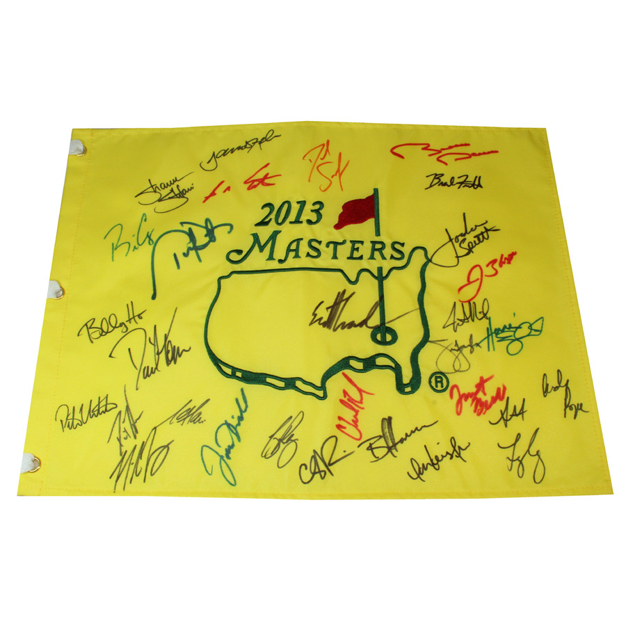 Multi Signed 2013 Authentic Augusta National Masters Pin Flag- Includes JORDAN SPIETH!