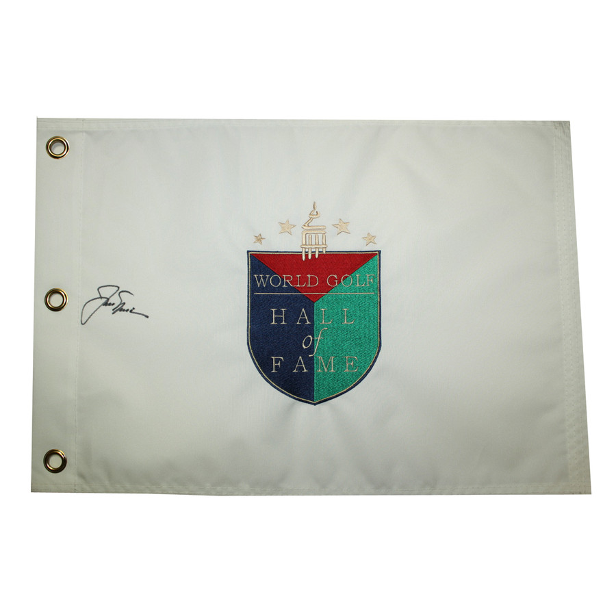 Jack Nicklaus Autographed World Golf Hall of Fame Embroidered Pin Flag