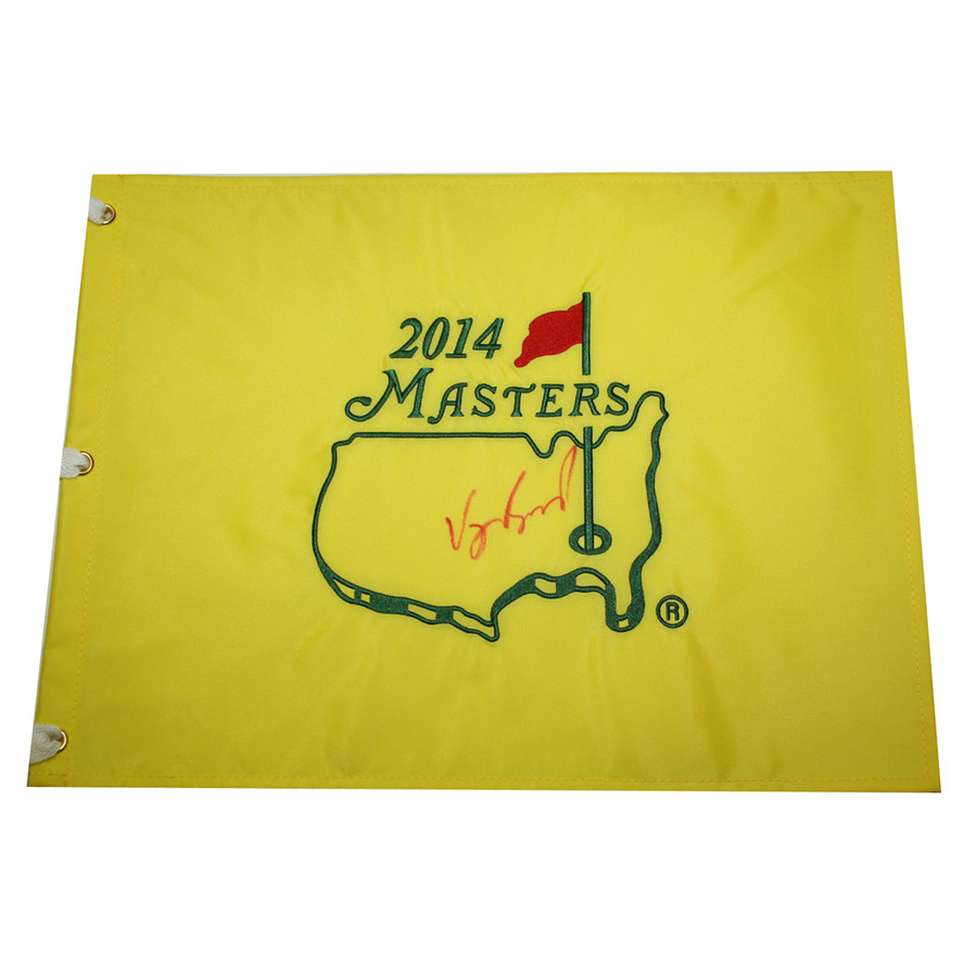 Vijay Singh Autographed 2014 Masters Golf Embroidered Pin Flag