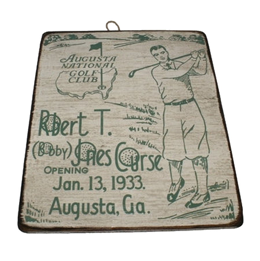 Masters Wooden Sign Bobby Jones Course White