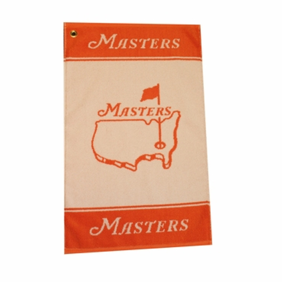 Masters Woven Golf Towel - Orange & White