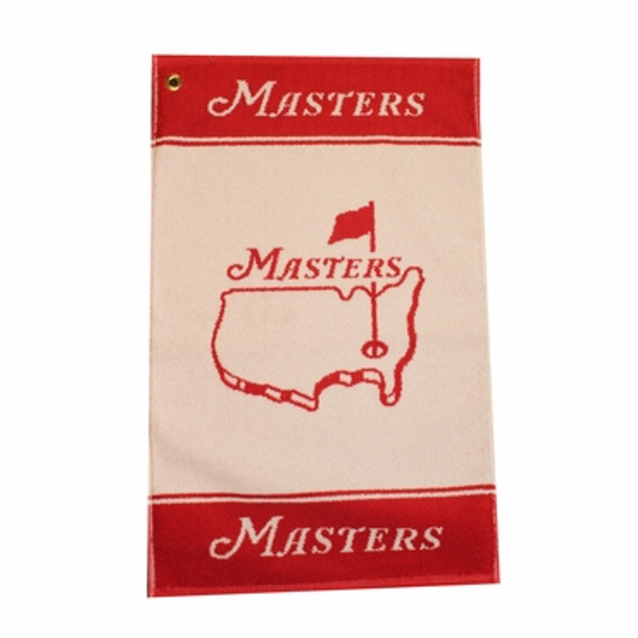 Masters Woven Golf Towel - Red & White