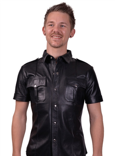 Mister B Leather Police Shirt Short Sleeves
