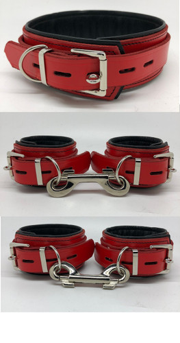 Deluxe Lockable Restraints - Red & Black