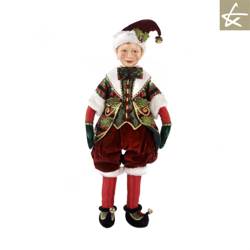Christmas Tartan Tradition Large Elf Doll Display