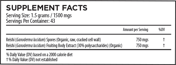Reishi Buddha Blend | Reishi Spores and Extract Supplement Facts Reishi Buddha Blend | Reishi Spores and Extract Supplement Facts