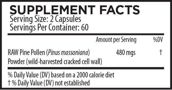 RAW Pine Pollen Capsules RAW Pine Pollen Capsules