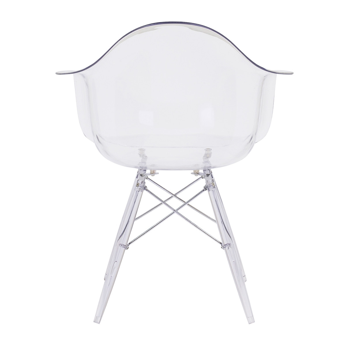 Eames DAW Style Arm Chair Clear Seat And Legs