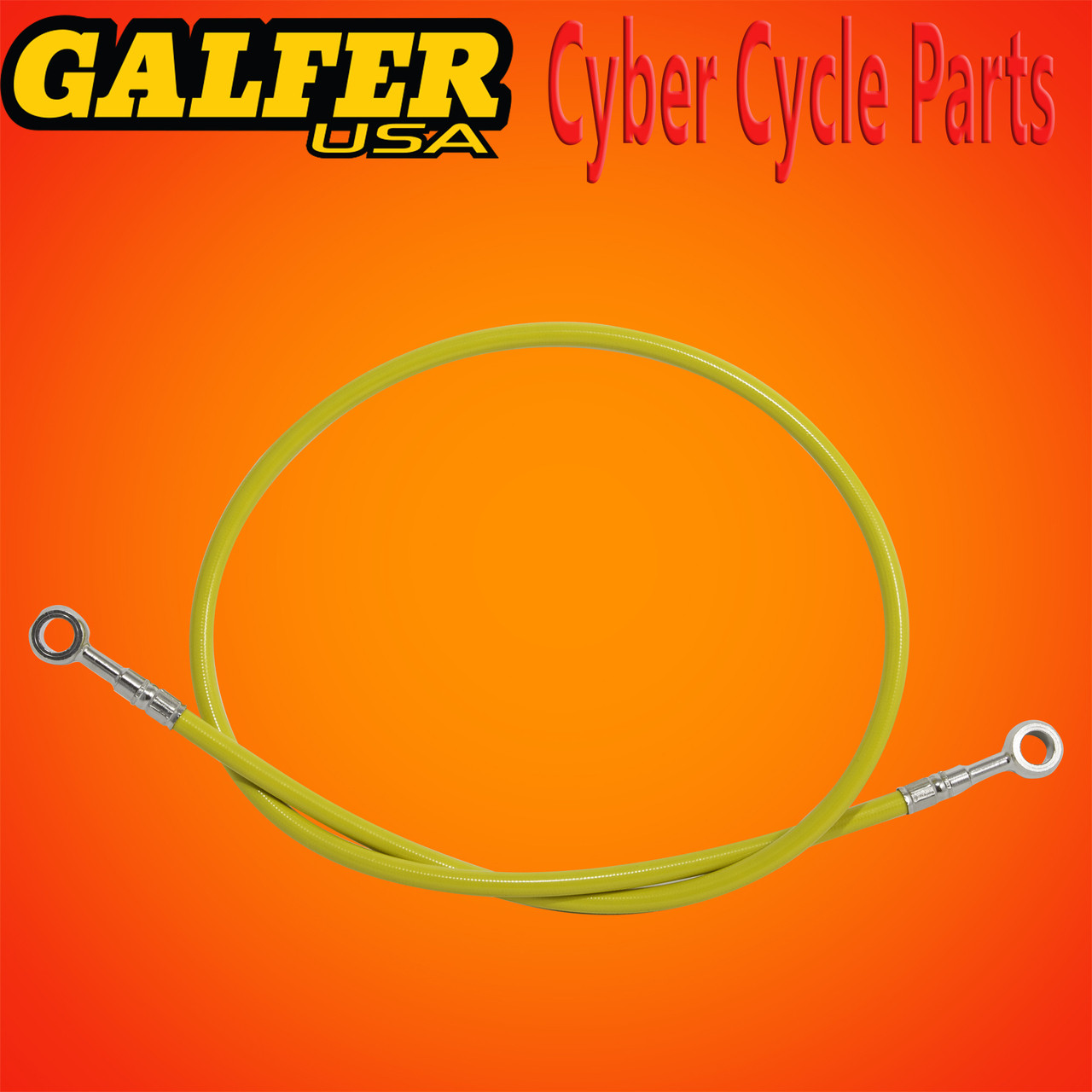 Yellow 36/" Brake Line for use with swingarm extensions or extended Frames