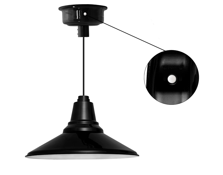 Motion sensored barn pendant light