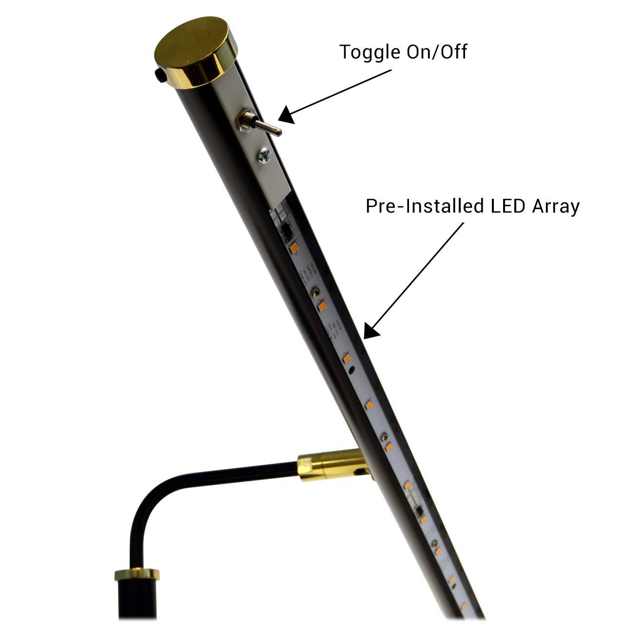 pre installed LED array in piano desk lamp