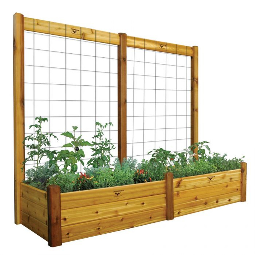 raised gdn bed with trellis kit 34x95x80 15 d gronomics