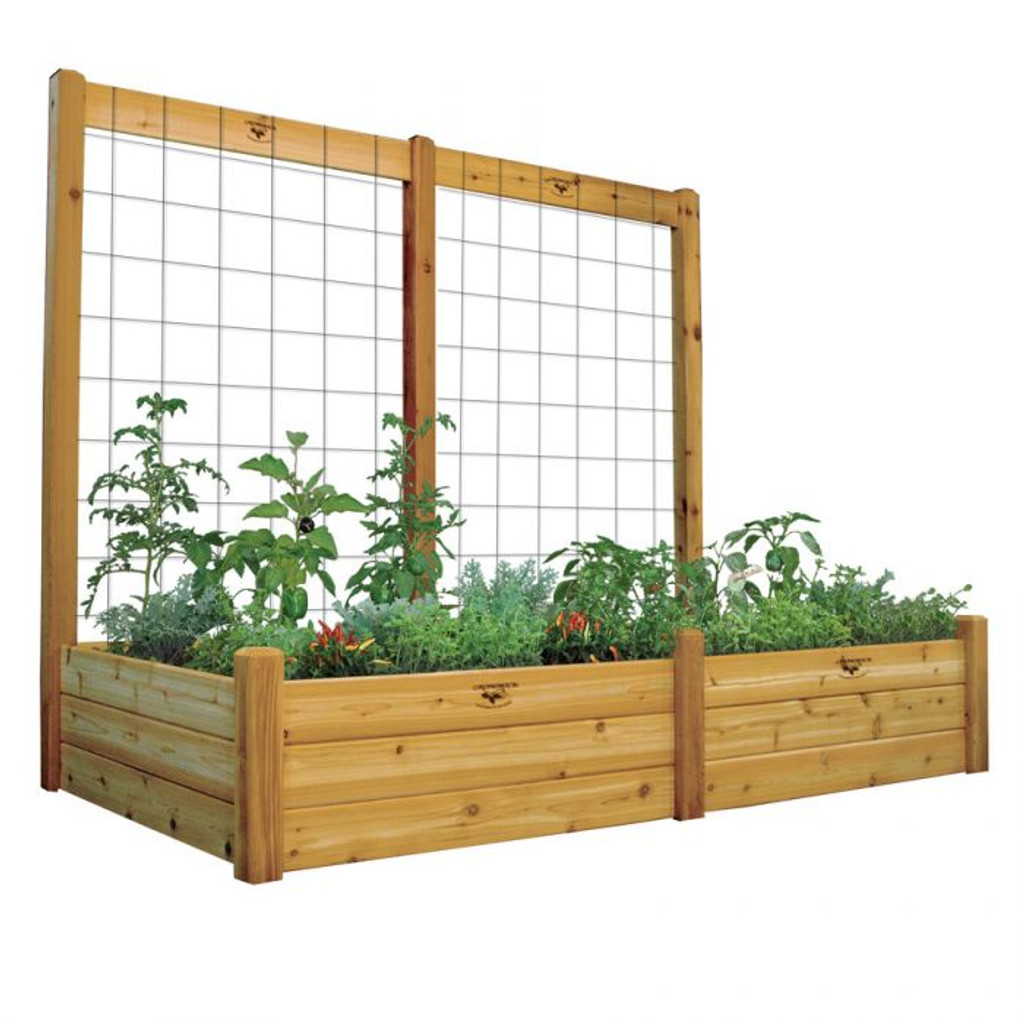 raised gdn bed with trellis kit 48x95x80 15 d gronomics