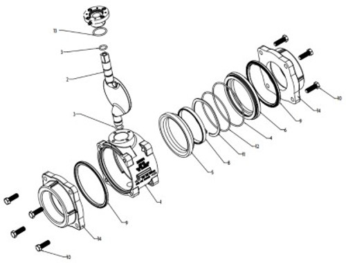 Akron Field Service/Conversion Kit for Style 8840 4" Heavy Duty Swing-Out Valve with Flat ball