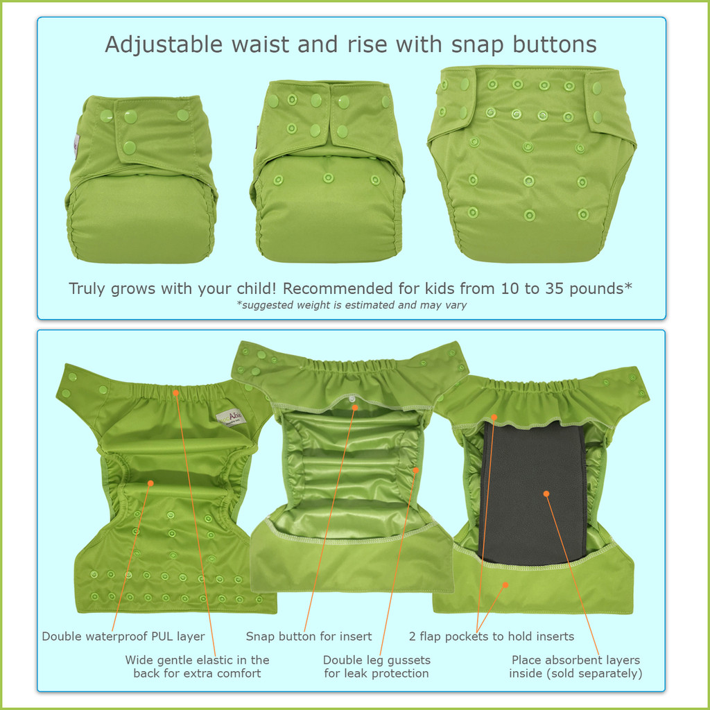 Baby Heavy Duty Diaper Cover with Leg Gussets