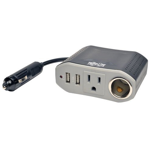 The PV100USB 100w Car Inv 2pt Usb provides 100 watts of portable power for charging and operating multiple devices in your car, truck, boat or RV. It converts 12V DC power into standard 120V AC power to run a wide variety of electronics, such as smartphones, laptops, tablets, GPS units, game systems, portable TVs, DVD players and MP3 players, as well as low-power lights, camping accessories, battery rechargers for small battery-operated power tools and mobile office equipment.The PV100USB features an AC outlet, a 12V cigarette lighter socket, a 2.1A USB port and a 1.0A USB port. Just plug the DC input jack with convenient 3-foot cord into the 12V cigarette lighter socket in your vehicle, and the unit is ready to operate. Easy-to-read front LED lets you know the inverter is receiving power from the battery.To prevent you from running down your car battery, the PV100USB turns off automatically when the input voltage falls to 10V. Likewise, the unit will also shut down if it gets too hot
