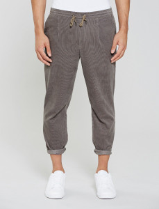 Grey Astbury Cord Pant With Drawcord Waistband