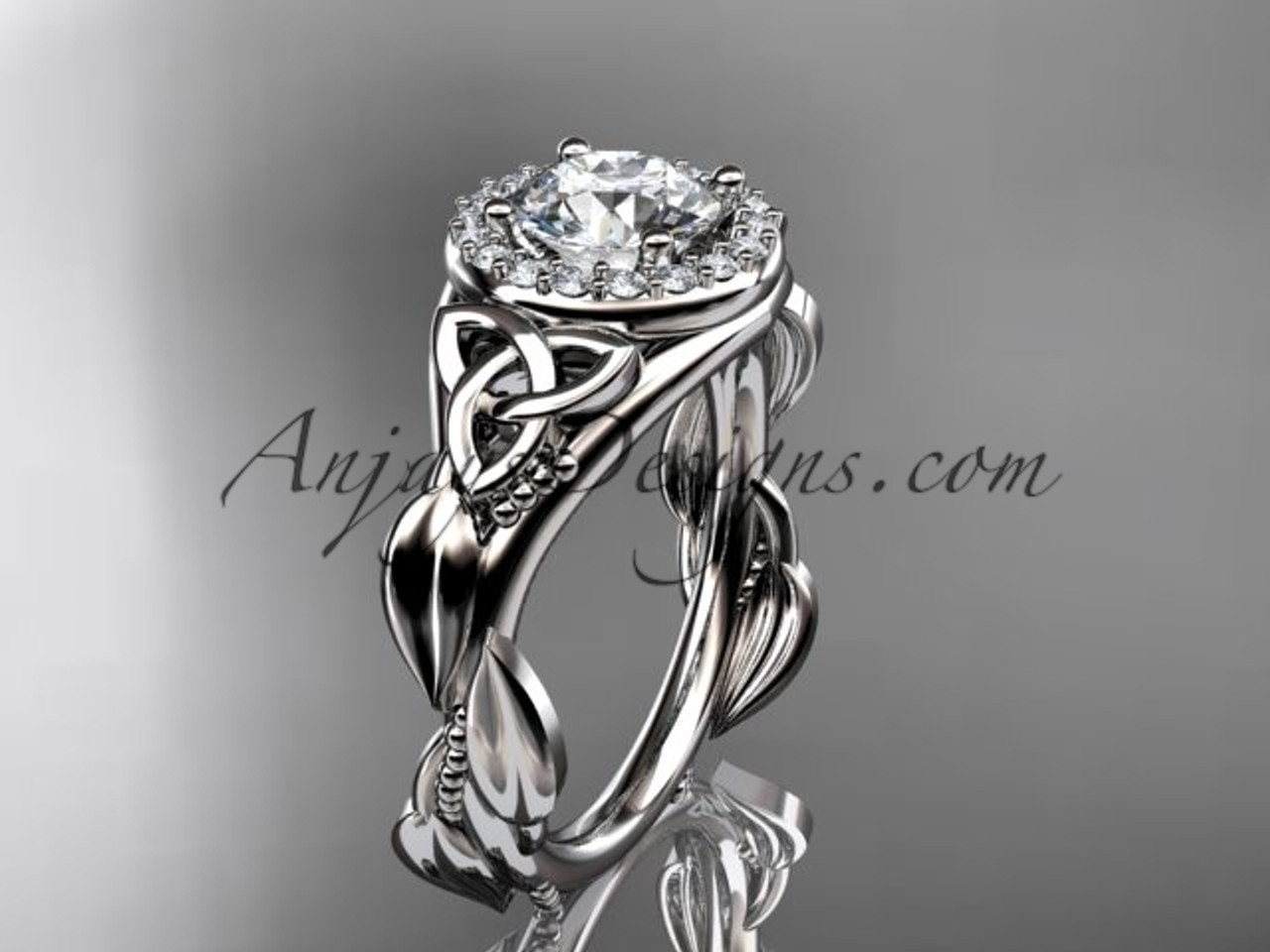 platinum diamond celtic trinity knot engagement ring wedding ring
