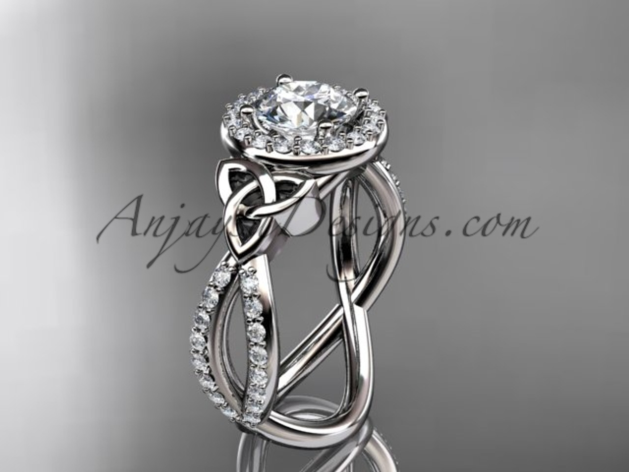 Platinum Diamond Celtic Trinity Knot Engagement Ring Wedding Band Platinum Diamond Celtic Trinity Ring Triquetra Irish Engagement Ct7374