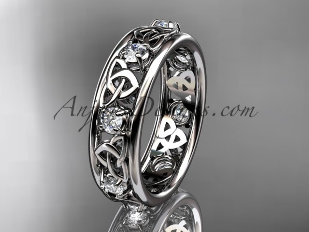 platinum celtic trinity knot engagement ring wedding band