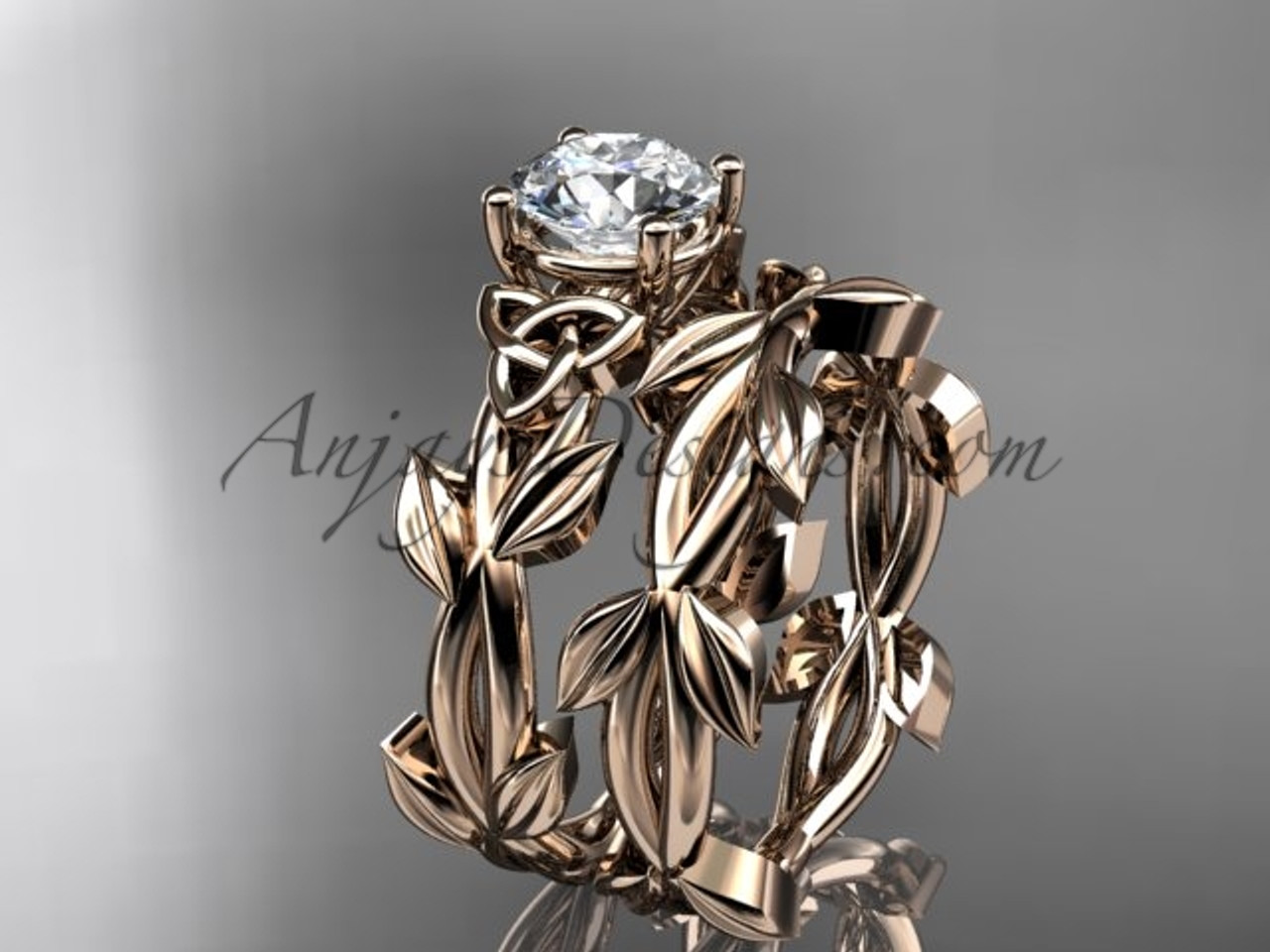 Handmade Celtic Rose Gold Wedding Ring Ct7522s
