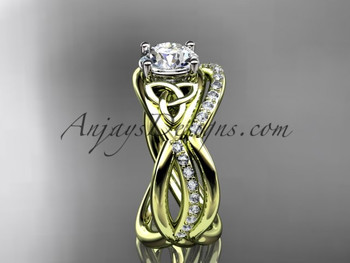 14kt yellow gold celtic trinity knot engagement ring wedding ring