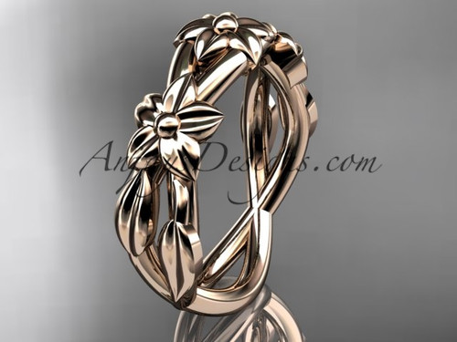 14kt Rose Gold Leaf And Flower Engagement Ring Wedding Band ADLR204G 14kt Rose Gold Leaf And Flower Engagement Ring Wedding Band ADLR204G