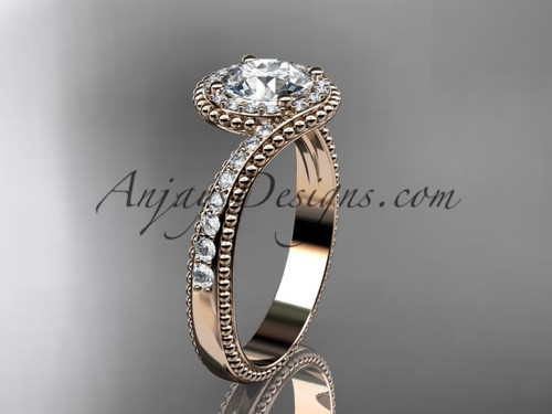 14kt rose gold halo diamond wedding ring