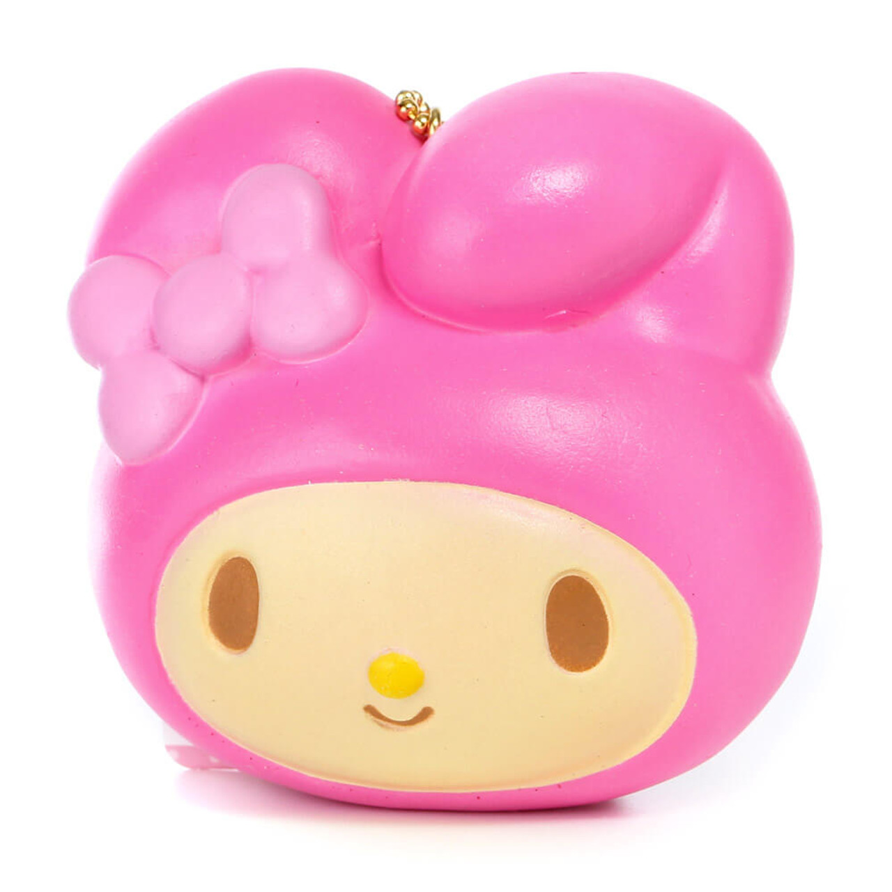 Sanrio My Melody Head Need To Squeeze Soft Squishy Toys with Bead Chain - Classic Pink