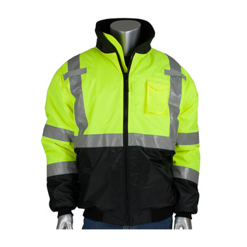 ANSI CLASS 3 SAFETY BOMBER JACKET BLACK BOTTOM ANSI CLASS 3 SAFETY BOMBER JACKET BLACK BOTTOM