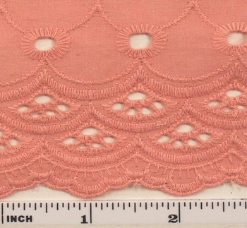 Eyelet Embroidery Peach 5K004 Width 41/42" Eyelet Embroidery Peach 5K004 Width 41/42"